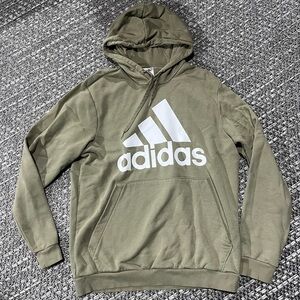 Adidas | Men’s Green Essential Fleece Big Logo Hoodie